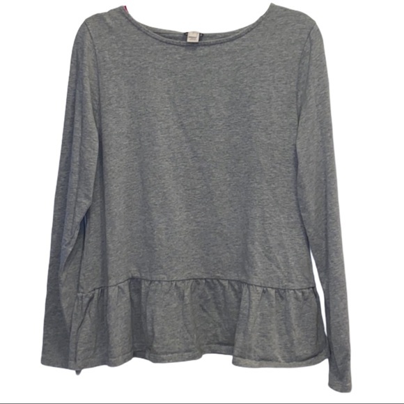 J. Crew Grey Peplum Top | Size Large | EUC - Picture 1 of 2